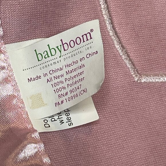 Babyboom Baby Lovey Security Blanket Bunny Plush Satin Ruffle Trim 17.5"x18" - Picture 6 of 10